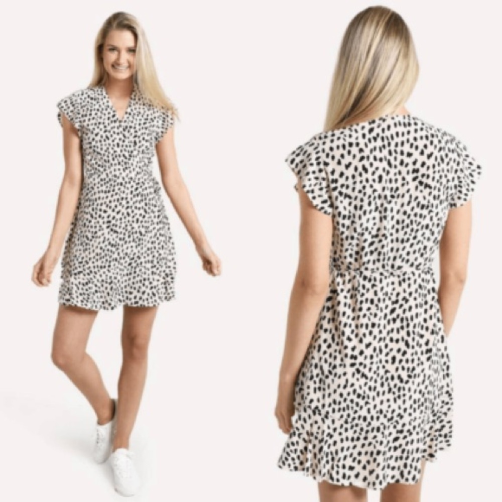 EUC Rails Leanne Blush Black Patterned Mini Dress XS